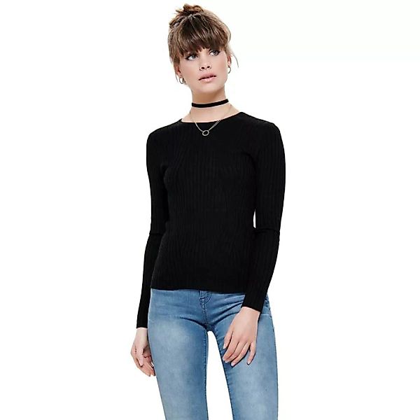 Only Natalia Rib Knit Pullover M Black günstig online kaufen