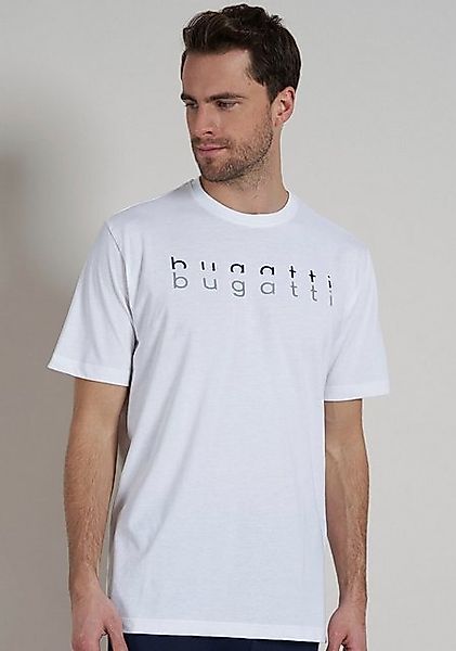 bugatti T-Shirt, Kurzarm, Rundhalsausschnitt, bugatti-Schriftzug vorn günstig online kaufen