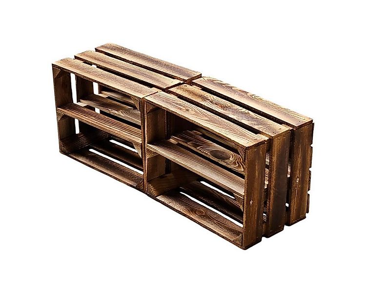 Teramico Holzkiste 2er Set Holzkiste 40x30x25cm Geflammt Ablage, Aufbewahru günstig online kaufen