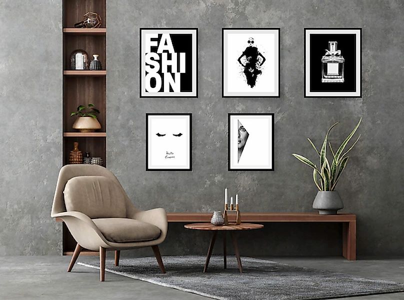 queence Bild »Fashion«, Abstrakt-Schwarz-Weiß-Fashion-Mode-Magazincover-Fra günstig online kaufen
