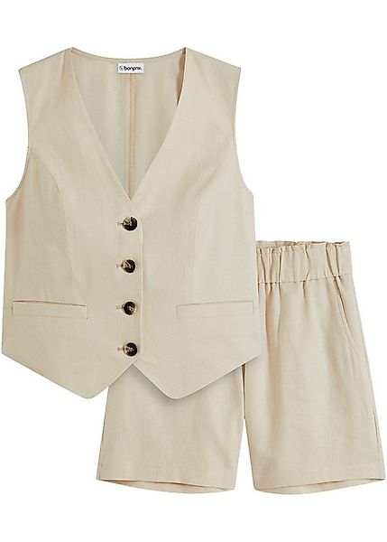bonprix Shorts (Set, 2-tlg) aus Leinenmix, eleganter Stil, mit passender We günstig online kaufen