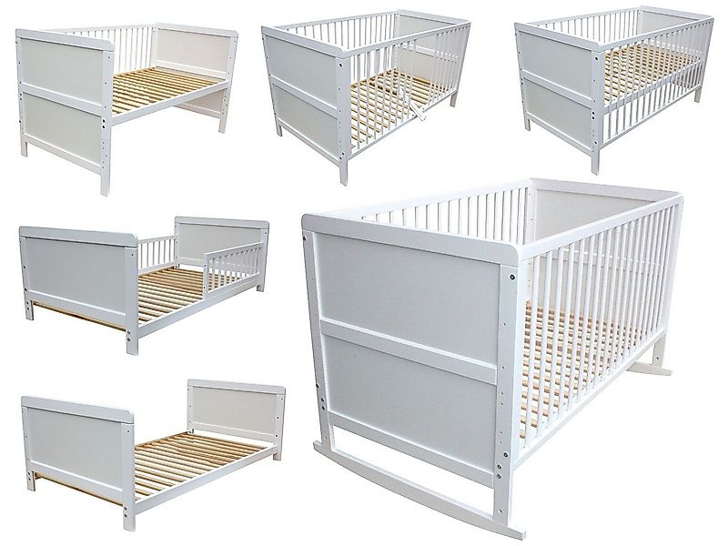 Micoland Kinderbett Kinderbett Juniorbett Beistellbett Wiege 140x70cm 4in1 günstig online kaufen
