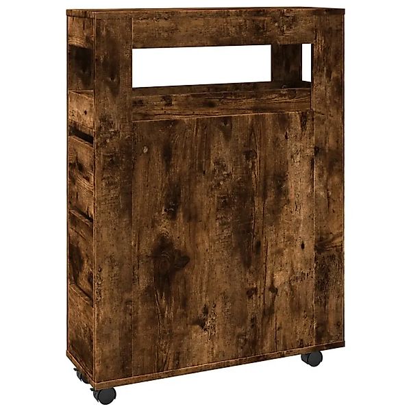 vidaXL Badschrank Schmal mit Rollen Räuchereiche Holzwerkstoff 855272 günstig online kaufen