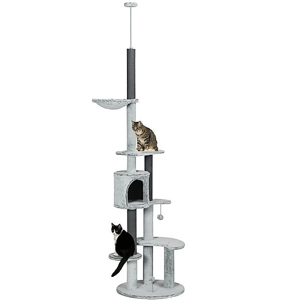 PawHut Kratzbaum Deckenhoch, Katzenkratzbaum mit Katzenhöhle, günstig online kaufen