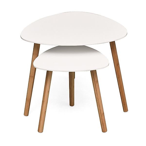 Kubus Couchtisch Bambus-Beistelltisch 2er Set Denali günstig online kaufen