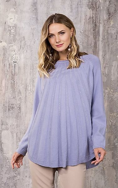 Passioni Strickpullover mit Strassdetails und Plissee günstig online kaufen