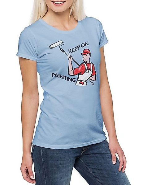 Urban Backwoods Print-Shirt Keep On Painting Damen T-Shirt Maler Artist Lac günstig online kaufen