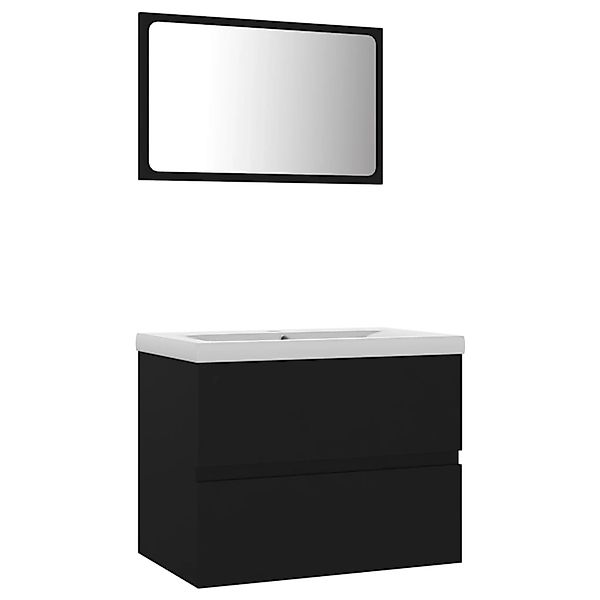 vidaXL Badmöbel-Set Schwarz Holzwerkstoff Modell 53 günstig online kaufen