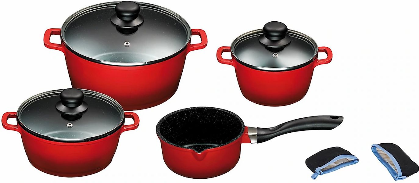 KING Topf-Set Set, je 1 Kochtopf Ø 16/20/24 cm, 1x Stielkasserolle Ø 16 cm, günstig online kaufen