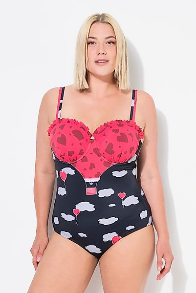 Ulla Popken Badeanzug Badeanzug Herzen Rüschen günstig online kaufen