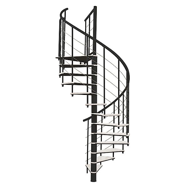 Minka Spindeltreppe Fusion Ø 140 cm Schwarz-Weiß Raumhöhe bis 295 cm günstig online kaufen