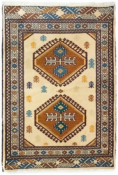 morgenland Wollteppich »Turkaman Teppich handgeknüpft blau«, rechteckig günstig online kaufen