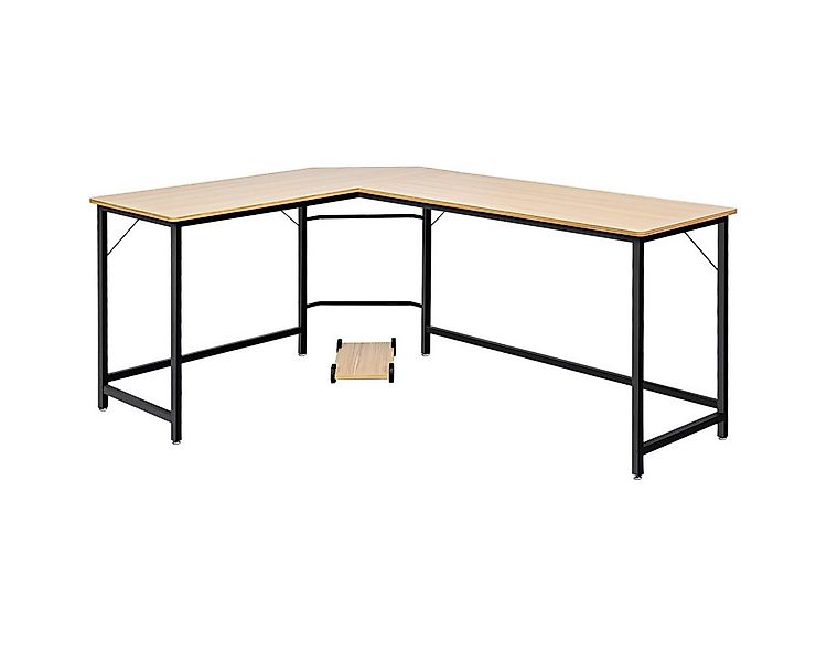 COSTWAY Eckschreibtisch, L-förmig, mit CPU-Ständer, 168 x 125 x 74 cm günstig online kaufen