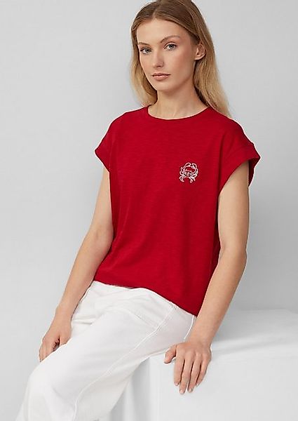 s.Oliver Shirttop T-Shirt im Relaxed Fit mit kleinem Artwork günstig online kaufen