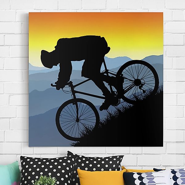 Leinwandbild - Quadrat Downhill günstig online kaufen