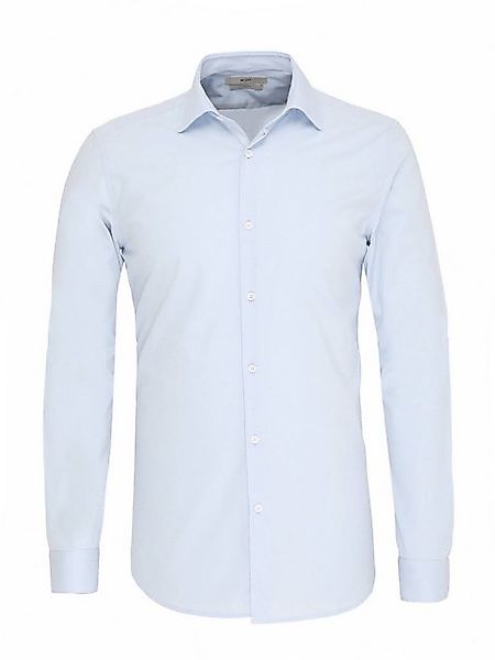 KİP Langarmhemd Blaues Gerades Slim Fit Weben Klassisches Baumwollmischhemd günstig online kaufen