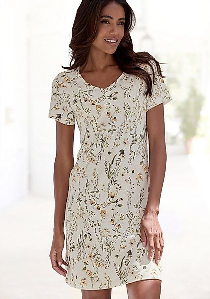 LASCANA Nachthemd mit schönem Blumenprint und Knopfleiste günstig online kaufen