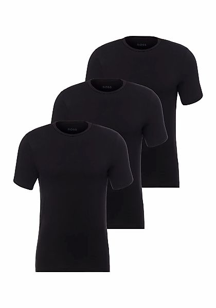 BOSS T-Shirt "TShirt RN 3P Natura", (3 tlg.), einfarbiges T-Shirt mit Marke günstig online kaufen