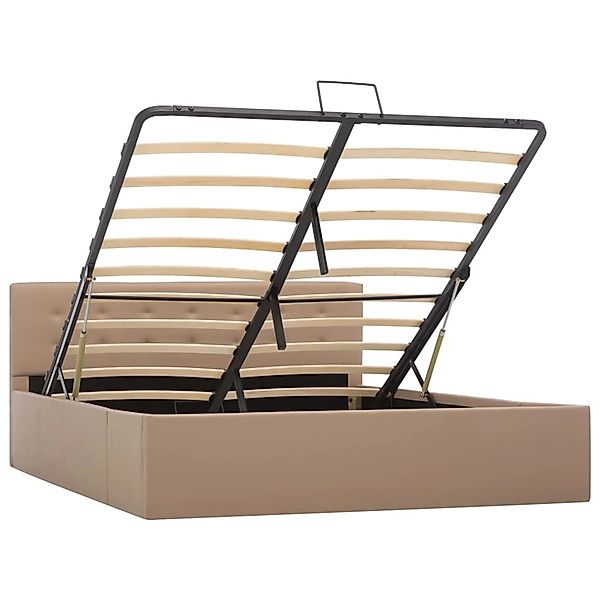 vidaXL Stauraumbett Hydraulisch Cappuccino-Braun Kunstleder 140x200 cm61929 günstig online kaufen