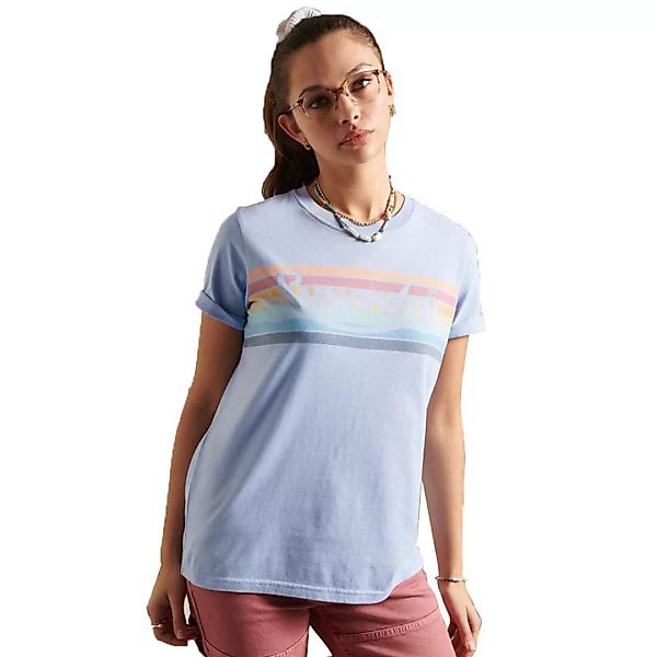 Superdry Pl Rainbow Kurzarm T-shirt 2XS Rich Blue günstig online kaufen