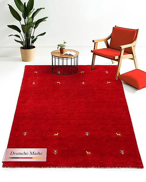 carpetfine Wollteppich Gabbeh Uni, auch als Läufer und Rund erhältlich, rec günstig online kaufen