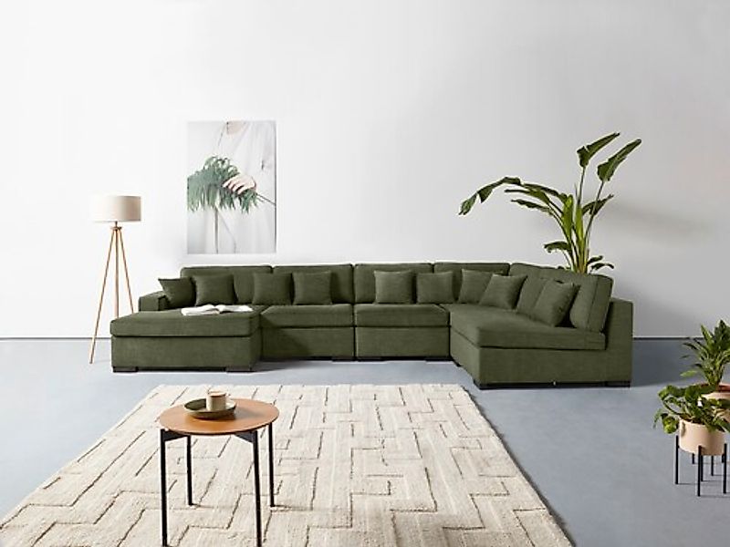 Home affaire Wohnlandschaft »Skara U-Form«, Lounge-Sofa mit Federkernpolste günstig online kaufen