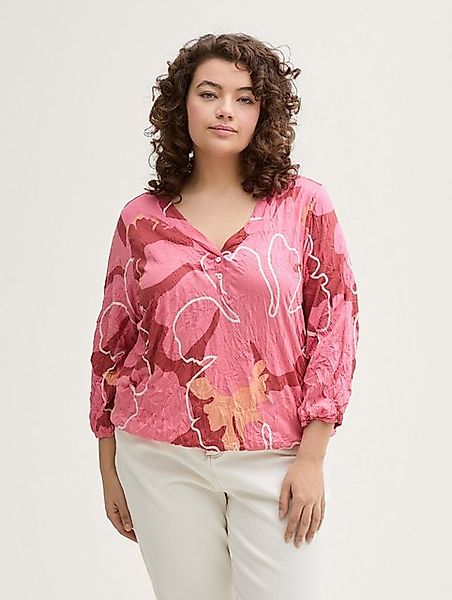 TOM TAILOR PLUS 3/4-Arm-Shirt Plus Size - Crinkle Blusenshirt günstig online kaufen