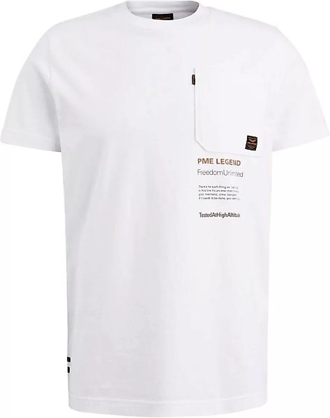 PME Legend Jersey T-Shirt Brusttasche Weiß  - Größe XL günstig online kaufen