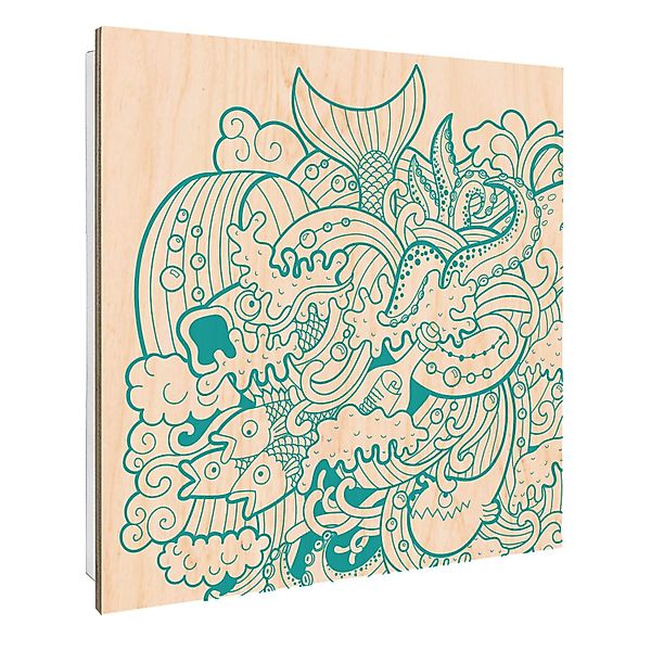 Banjado Schlüsselkasten mit Holzfront 30x30cm Weiß Scharnier Links 50 Haken günstig online kaufen
