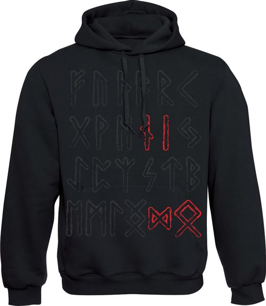 Baddery Kapuzenpullover Wikinger Hoodie: "Odin Runen" günstig online kaufen