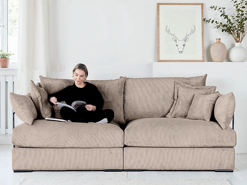 Home affaire Big-Sofa "Casa, Breite 247 cm" Mega-Sofa, Cord oder Chenille-S günstig online kaufen