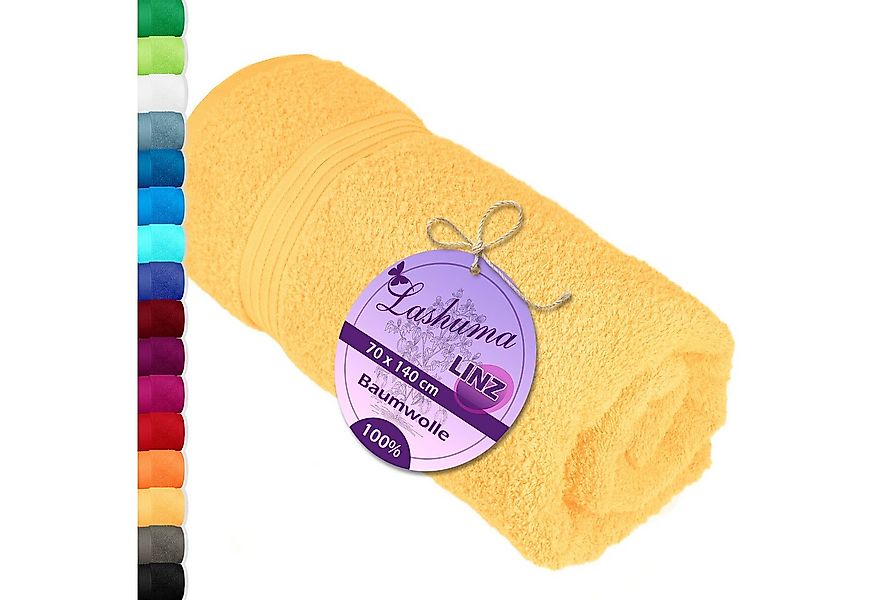 Lashuma Duschtuch - Badetuch Linz, Frottee (1-St), Gelbes Duschtuch 70x140 günstig online kaufen