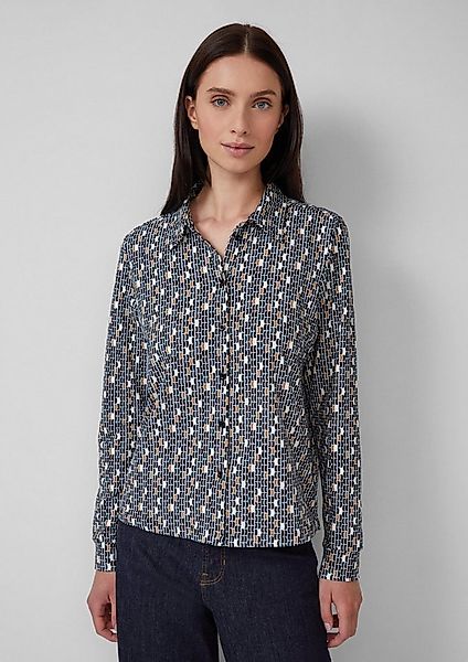 s.Oliver Langarmbluse T-Shirt Elastische Jerseybluse mit All-over-Print günstig online kaufen