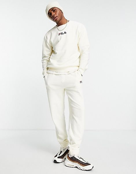 Fila – Jogginghose in gebrochenem Weiß mit Logo günstig online kaufen