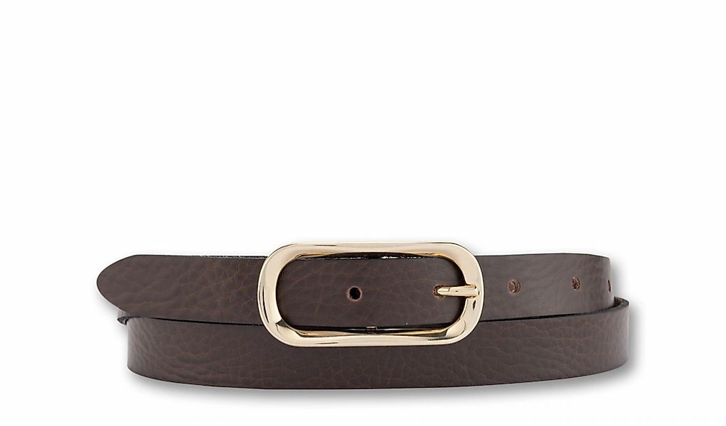 BERND GÖTZ Ledergürtel "Ledergürtel mit ovaler Goldschließe im schmalen Sti günstig online kaufen