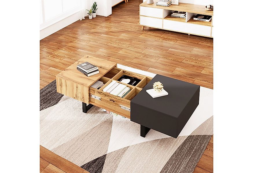 REDOM Couchtisch Modern verschiebbarer Couchtisch mit Stauraum (Multifunkti günstig online kaufen