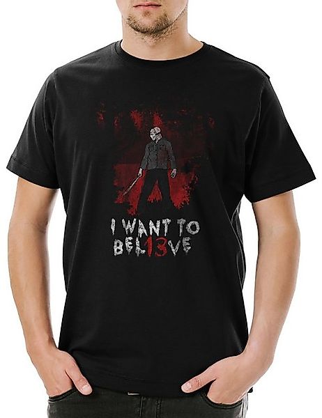 Urban Backwoods Print-Shirt I Want To Bel13ve Herren T-Shirt Freitag Horror günstig online kaufen