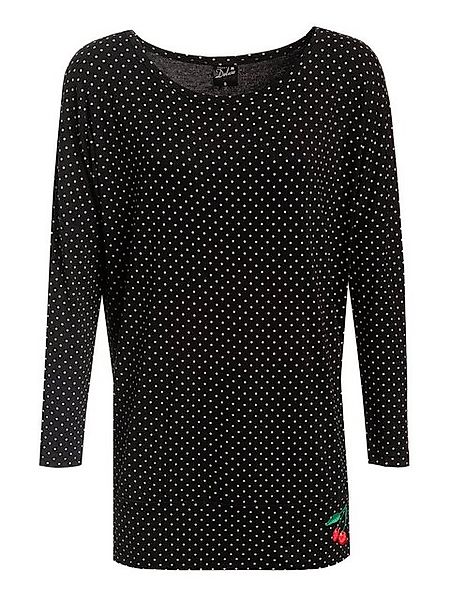 Pussy Deluxe Little Dots Damen Langarmshirt schwarz allover günstig online kaufen