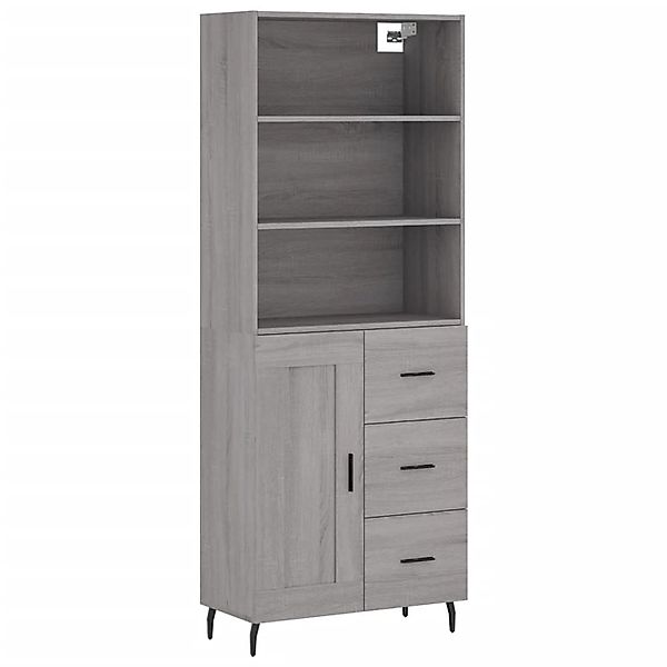 vidaXL Highboard Grau Sonoma 69,5x34x180 cm Holzwerkstoff 3190043 günstig online kaufen