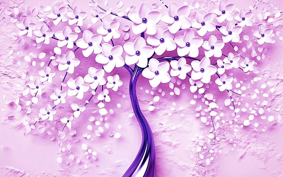 Papermoon Fototapete »Blumen Baum lila« günstig online kaufen