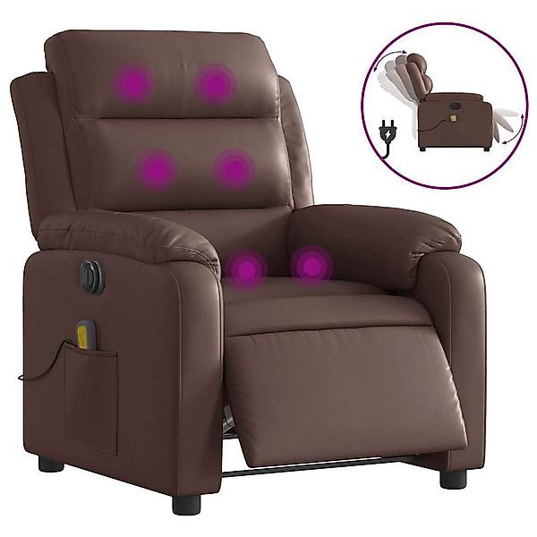 vidaXL Sessel Massagesessel Elektrisch Braun Kunstleder günstig online kaufen