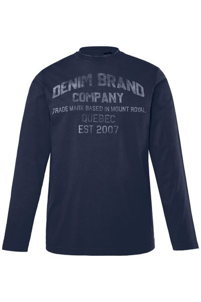 Men Plus T-Shirt Men+ Langarmshirt Brustprint günstig online kaufen