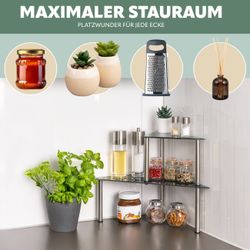 bremermann Küchenregal Glas-Eckregal, Küchenregal mit Glasplatten günstig online kaufen