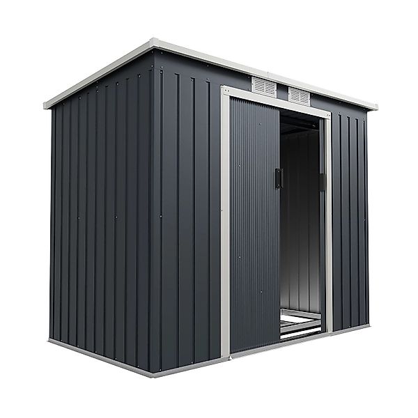 Juskys Metall Geräteschuppen Gerätehaus M mit Pultdach in Anthrazit günstig online kaufen