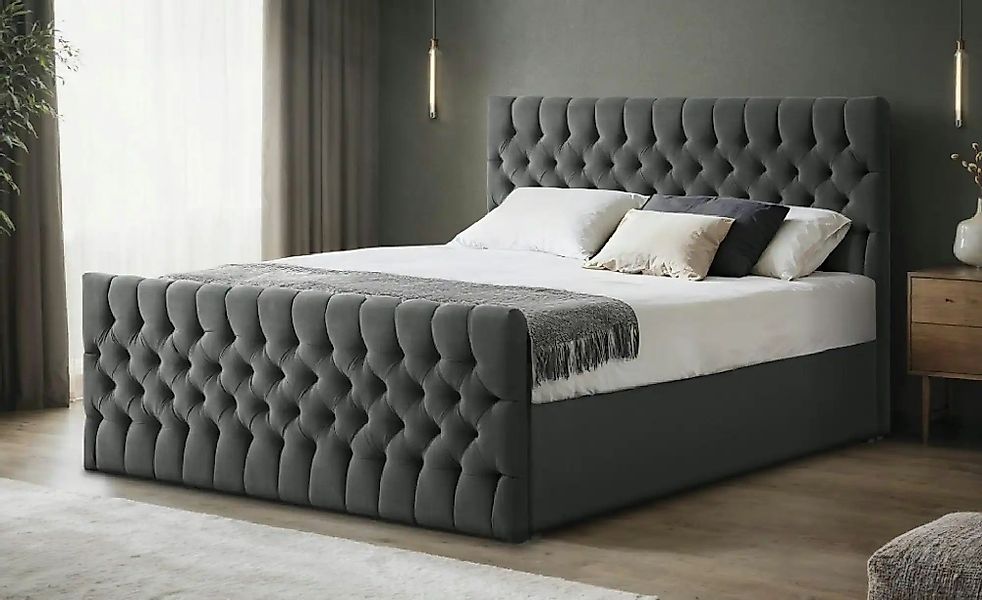 Boxbett mit Bettkasten und Fußteil Belek King ¦ grau Betten > Komfortbetten günstig online kaufen