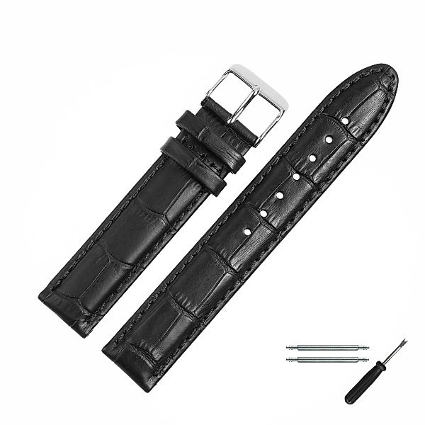 MARBURGER Uhrenarmband 20mm Leder Alligator Prägung günstig online kaufen