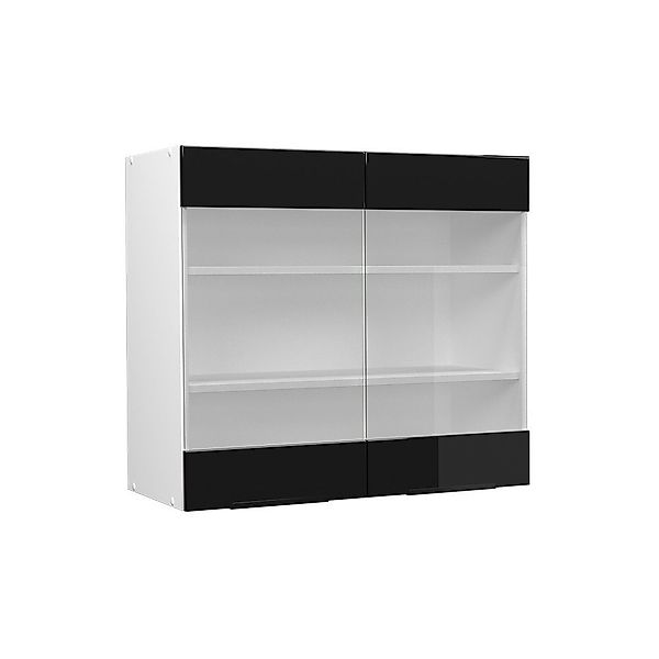Vicco Glashängeschrank Fame-Line, Schwarz Hochglanz/Weiß, 80 günstig online kaufen