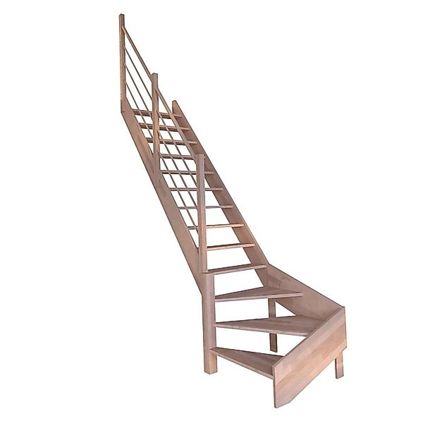 StarWood Treppe Rhodos Buche Gewendelt L Holz-Design-Geländer FSC® günstig online kaufen
