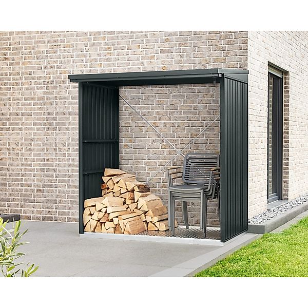 Hörmann Kaminholzregal Trend-V Typ 2 aus Metall RAL7016 Anthrazitgrau günstig online kaufen