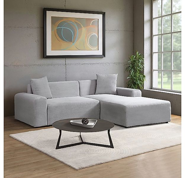 HOME DELUXE Ecksofa AMELIO - 240 x 71 x 178 cm, inkl. Zierkissen, Cordsofa günstig online kaufen
